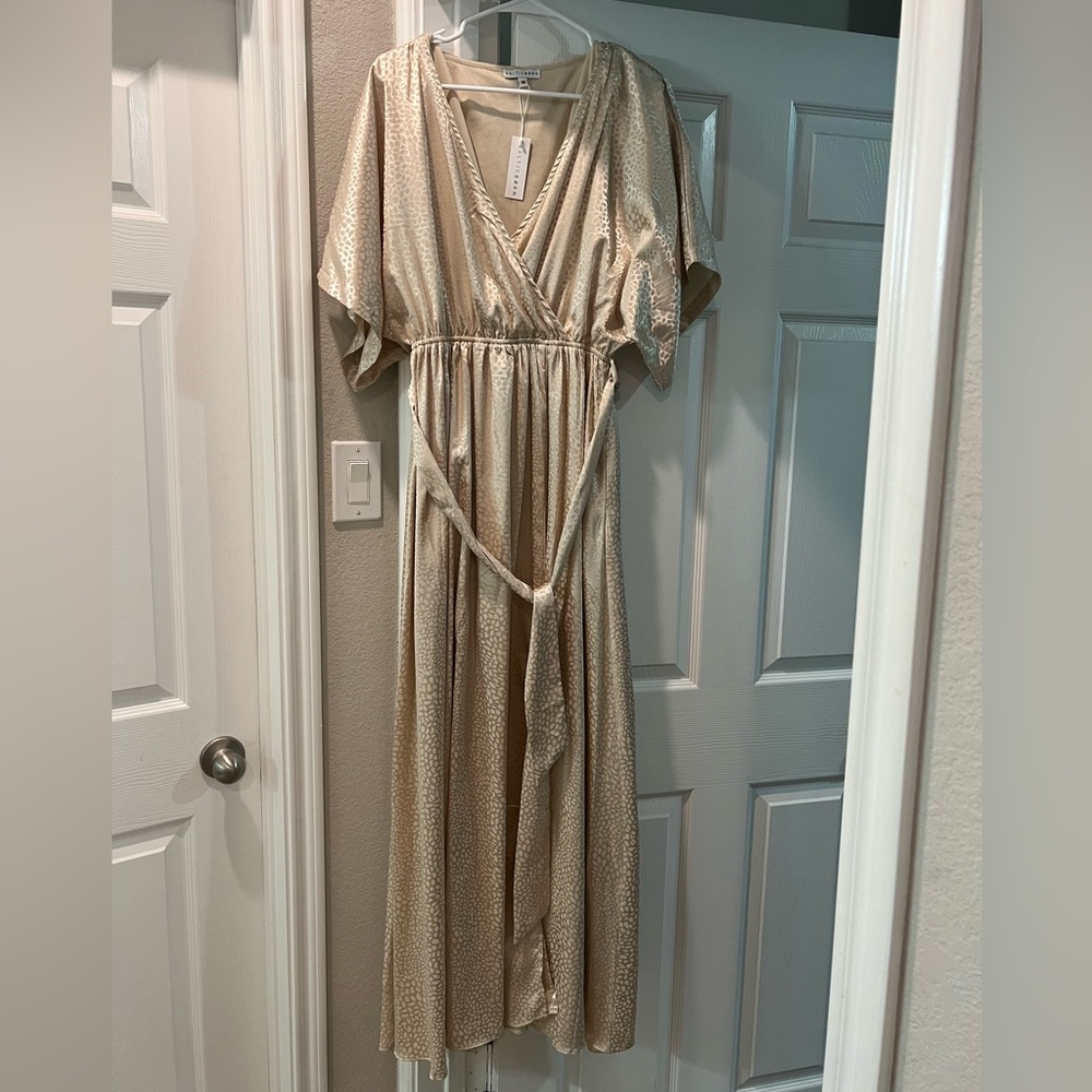 Baltic Born Savannah print kimono maxi dress in ivory